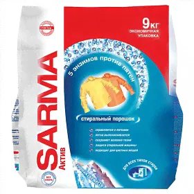 Стиральный порошок универсальный Sarma "Актив. Горная свежесть", 9кг (1029)