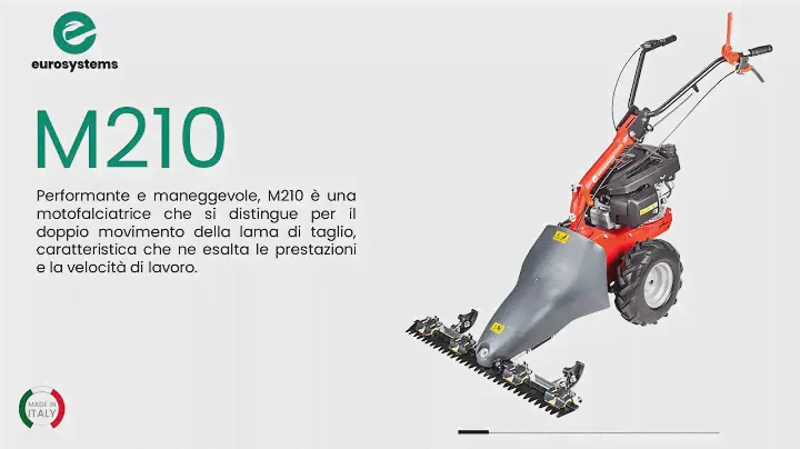 Motofalciatrice EUROSYSTEMS M210 Taglio Bilama MADE IN ITALY Barra Falciante da 87 cm