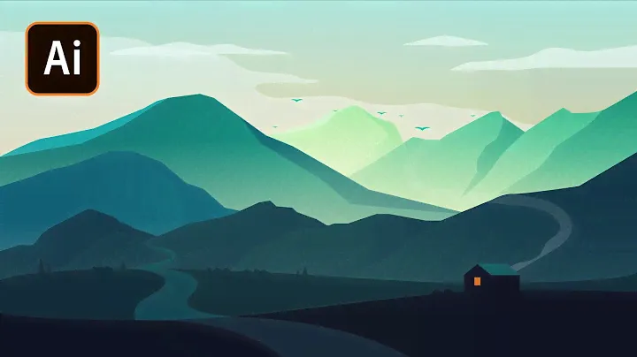 Атмосферный пейзаж в Adobe Illustrator