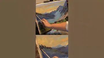 Как нарисовать маслом горный пейзаж по фотографии. Shorts