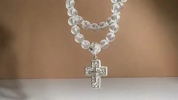 Четки из горного хрусталя серебро филигрань