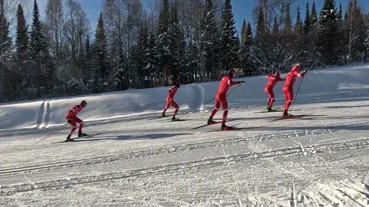 Большунов, Якимушкин, Спицов...(Одновременный одношажный коньковый ход в подъём)