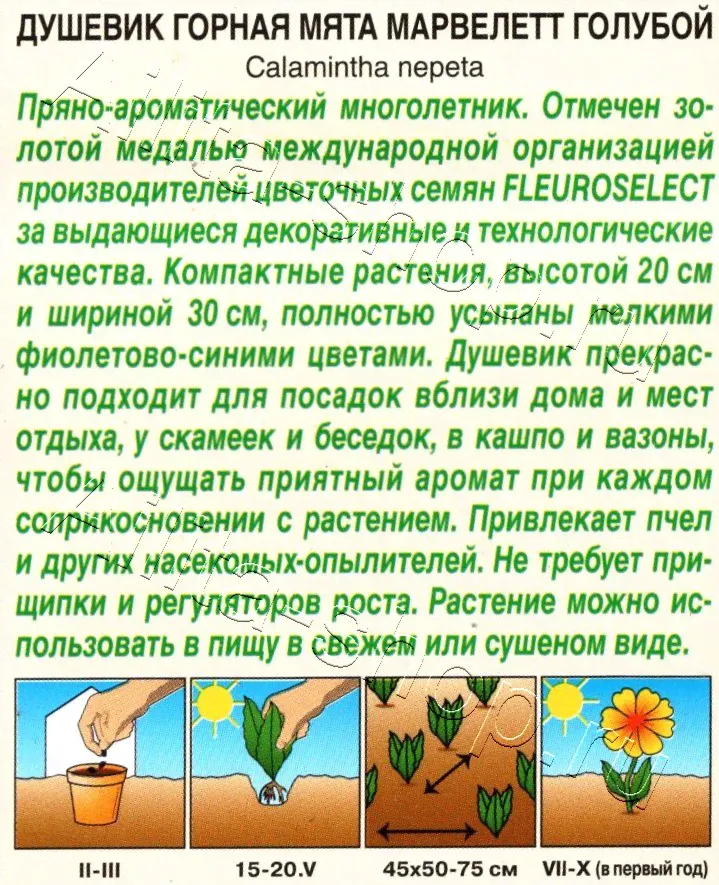 Душевик Горная мята марвелетт голубой 7шт-1