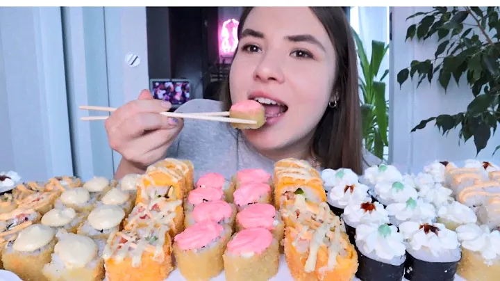 МУКБАНГ ёбидоёби меня наёби ЭТО ЗАКОННО?! Сет роллов вкусно или не очень🤑mukbang sushi rolls