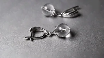 Горный хрусталь, Ø10 мм., серебро, серьги, 356СРГ