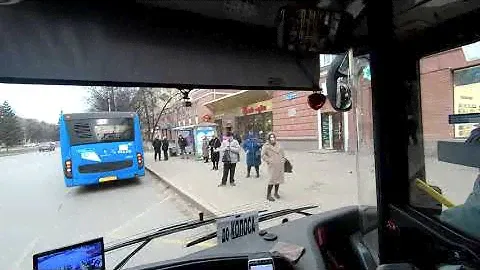 Кемерово. Автобус 15 - "Металлплощадка". Bus route 15 - "Metallploschadka".