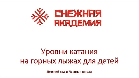 Уровни катания на горных лыжах для детей - Часть 1