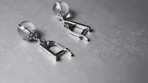 Горный хрусталь, Ø10 мм., серебро, серьги, 357СРГ