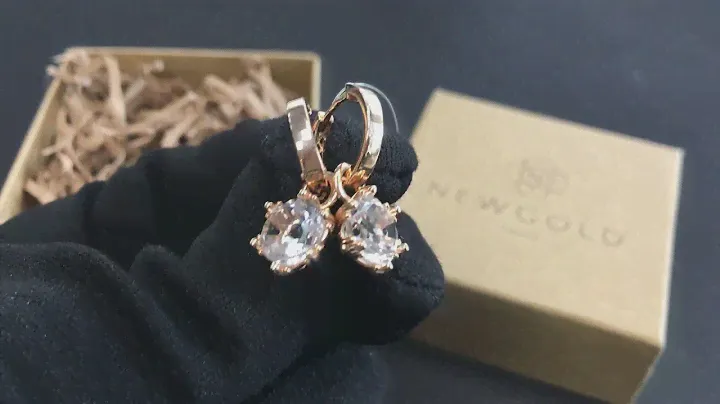 !Серьги 094468 из красного золота 585 пробы с горным хрусталем