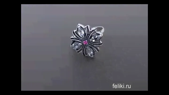 серебряное кольцо с натуральным горным хрусталём