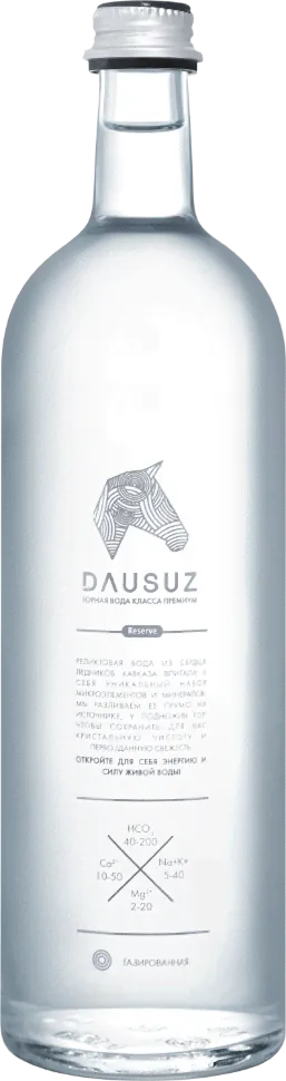 Реликтовая минеральная горная вода Dausuz/Даусуз газированная СТЕКЛО 0,85 л (9 штук)