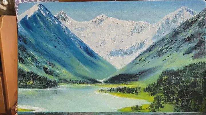 Озеро Аккем и гора Белуха. Горный Алтай. Холст, масло, 2021 #art