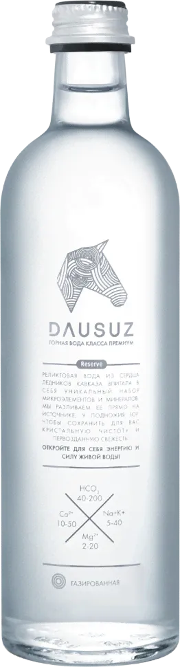 Реликтовая минеральная горная вода Dausuz/Даусуз газированная СТЕКЛО 0,5 л (12 штук)