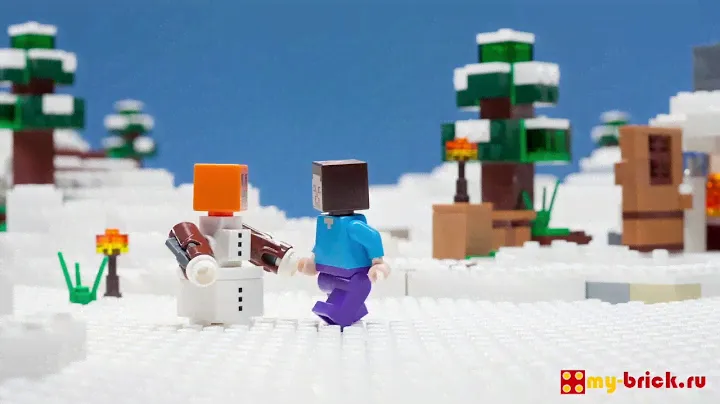 Lepin 18018 Cubeworld "Снежное убежище" (аналог LEGO Minecraft 21120)