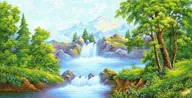 Горная река Картина 45х93 см