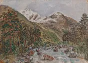 "Горная река" картон масло Штейнберг Е.Г. 1980-е годы