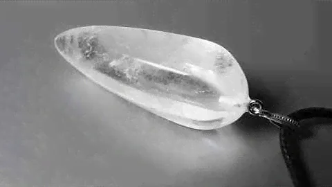 Горный хрусталь, 55*22 мм., серебро, кулон, 1006КЛГ