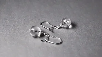 Горный хрусталь, Ø10 мм., серебро, серьги, 359СРГ