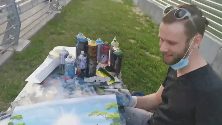 Уличный художник Spray Art. "Горная долина".